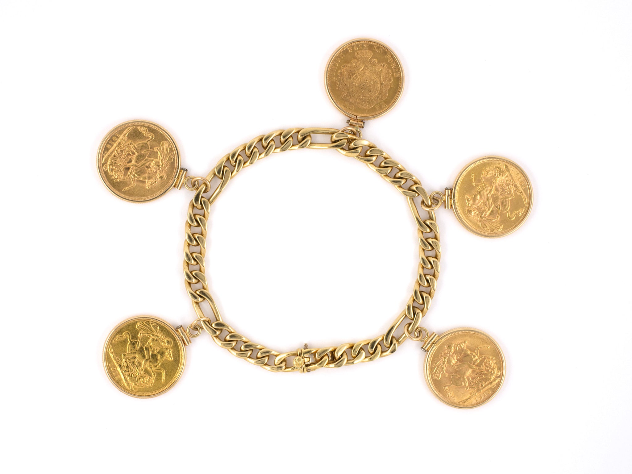 Chanel Vintage Gold Metal Medallion Coin Double Chain Link Bracelet, 1984  Available For Immediate Sale At Sotheby's